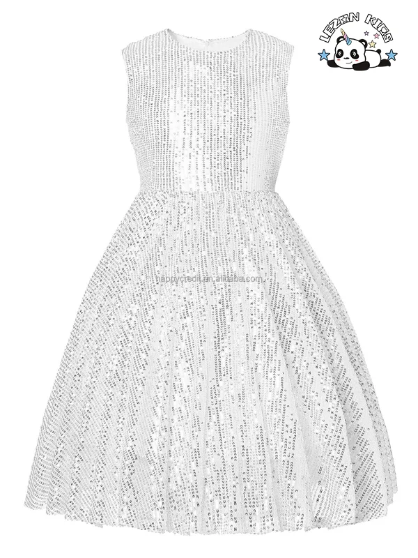 LEZONKIDS - Wholesale Customized Sleeveless Sparkly Kids Party Sequined Dress Princess Dress for Girl